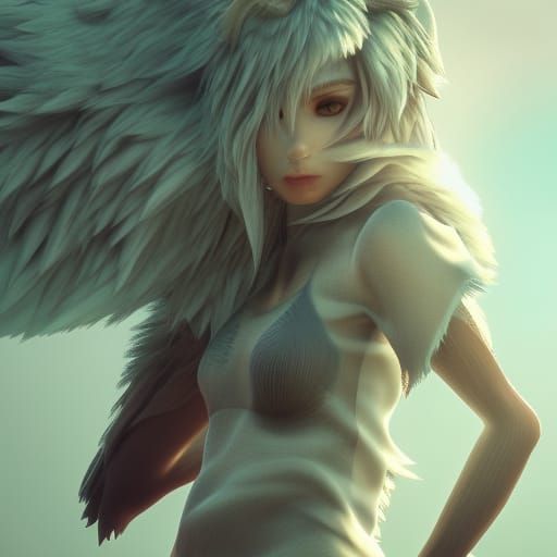 Wolf Girl in 3D Cinematic Style