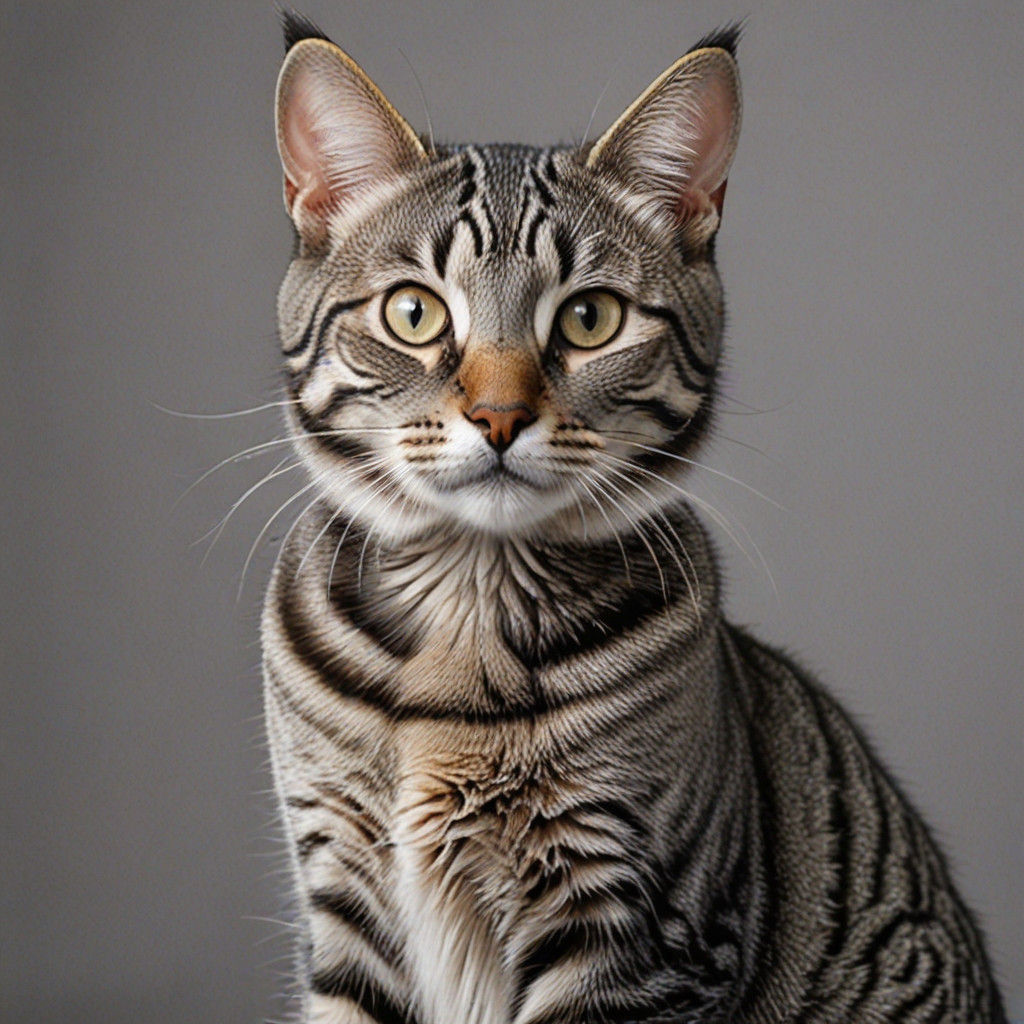 Regal Grey Feline in a Flickering Light