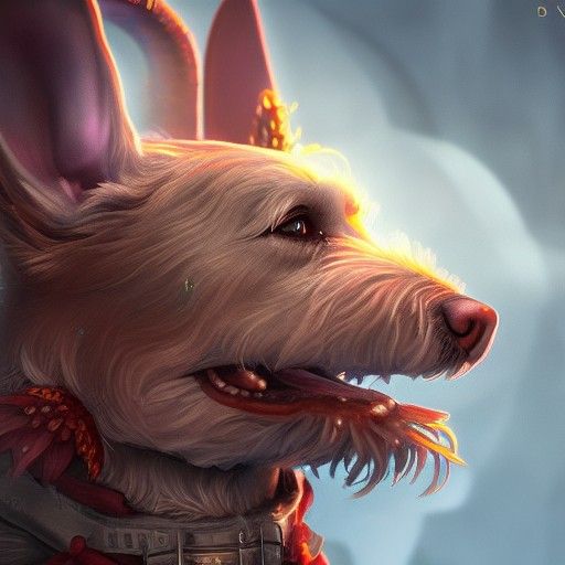 Cute Dog in Detailed Matte Painting