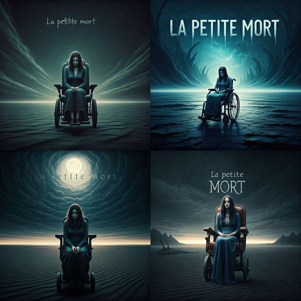 Sad Woman on Desert Island: Detailed Matte Painting