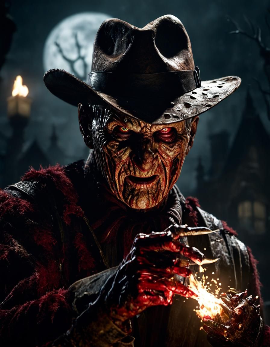 Gothic Freddy Krueger in 8k Resolution