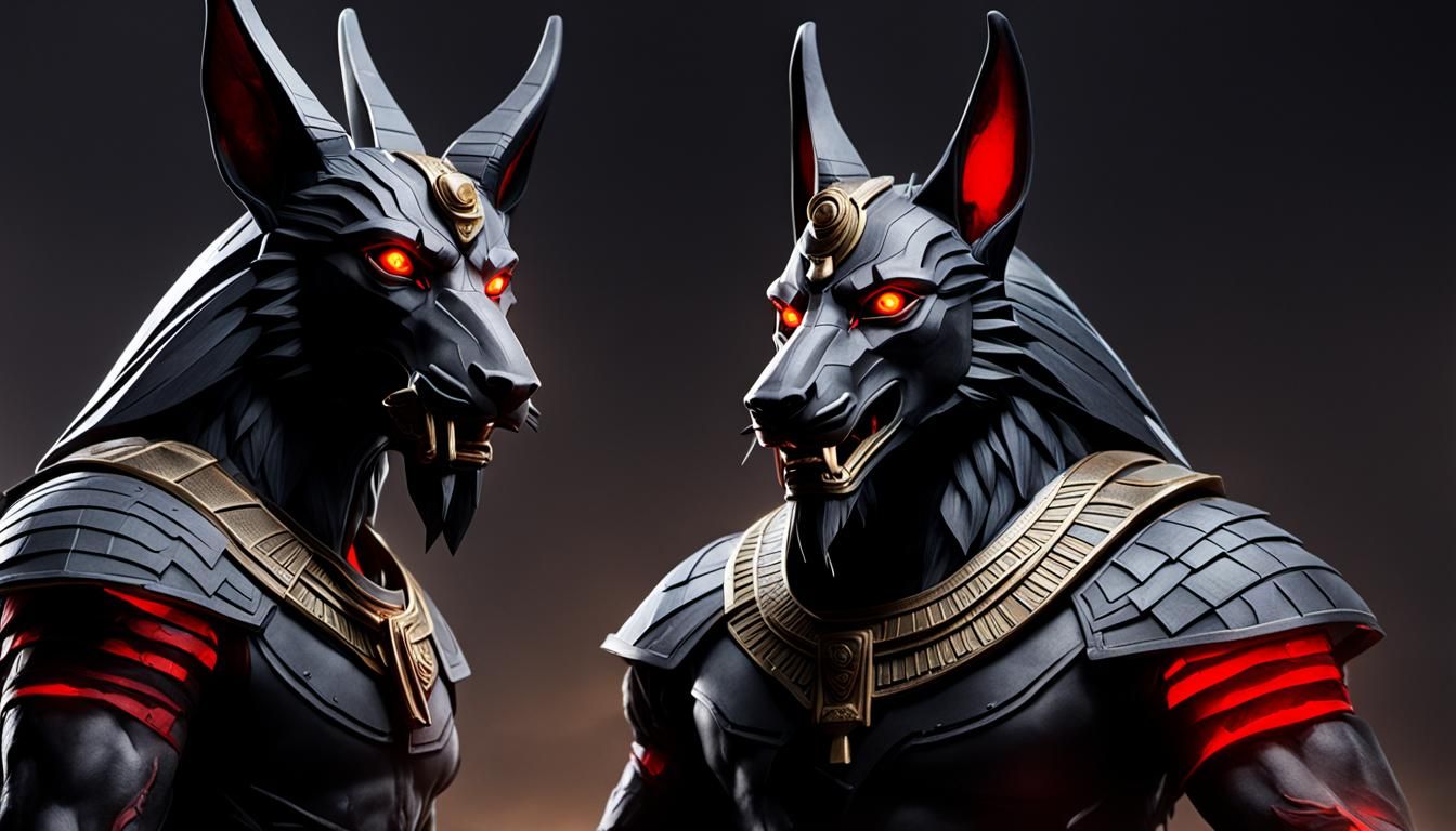 Anubis as Battle God in Dark Beast Style