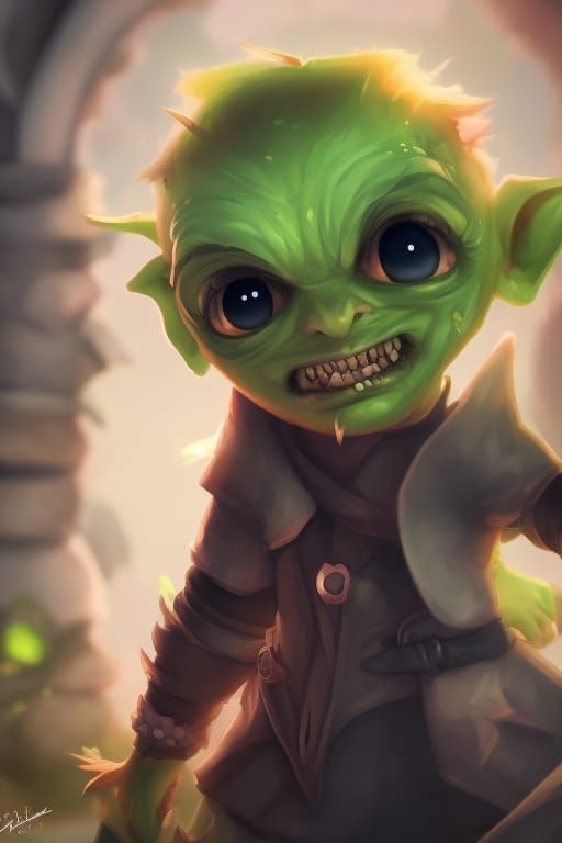 Cutest Goblin in a Castle: Digital Illustration