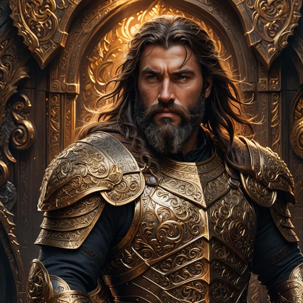 Epic Hero in Mail Armor: Detailed Fantasy Art