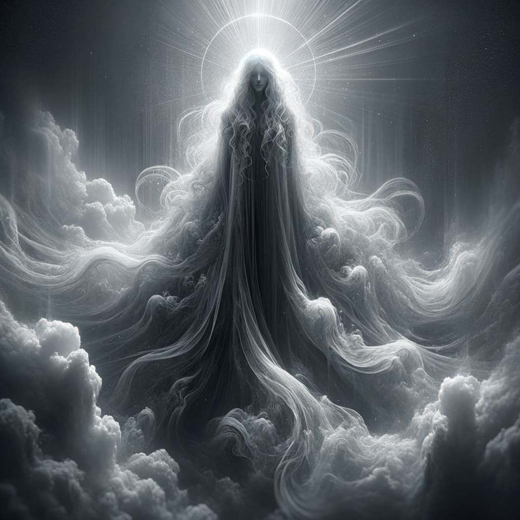 Ethereal Spirit Ascends into Cosmic Haze
