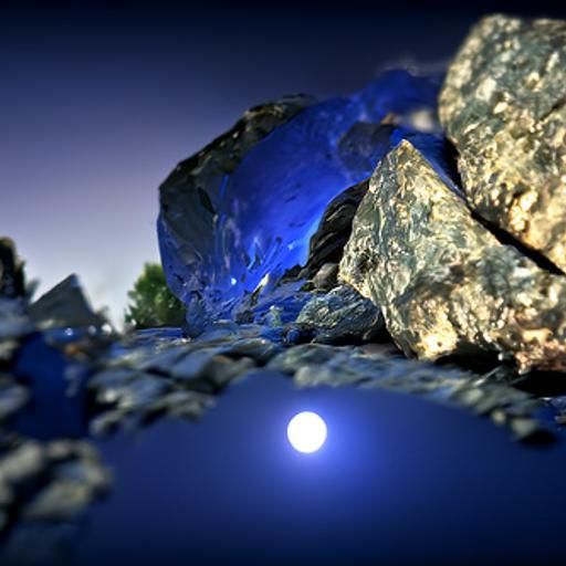 Sapphire Gem in Moonlight, 4K HD