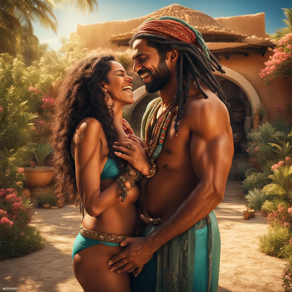 Romantic Garden Scene on Neptune: Fantasy Concept Art