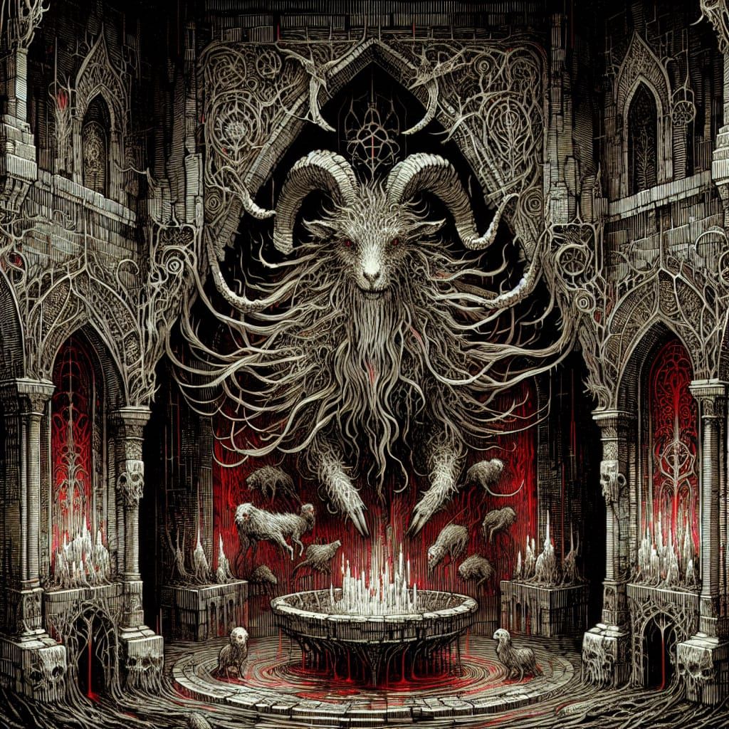 Sinister Creature in Medieval Biopunk Dystopia