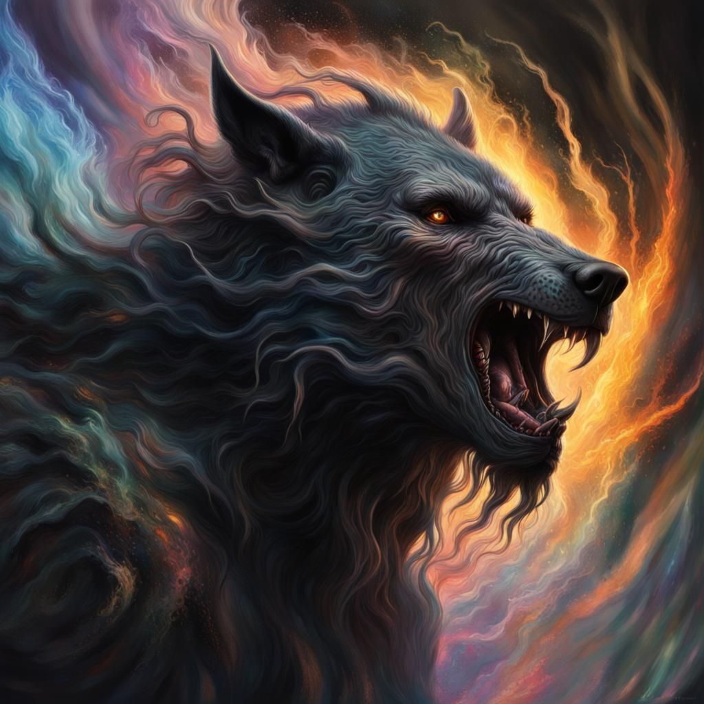 Hyperrealistic Werewolf Abomination in Splash Art Style