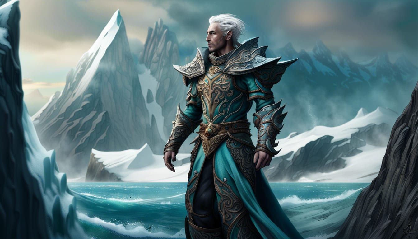 Elf Magus in Arctic Landscape: Fantasy Concept Art