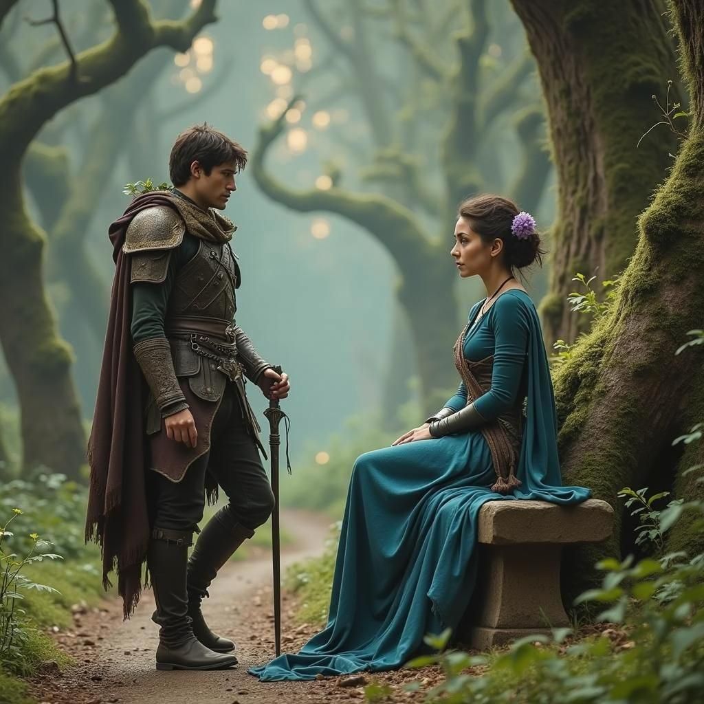 Detailed Matte Painting of a Man Walking Towards Camera