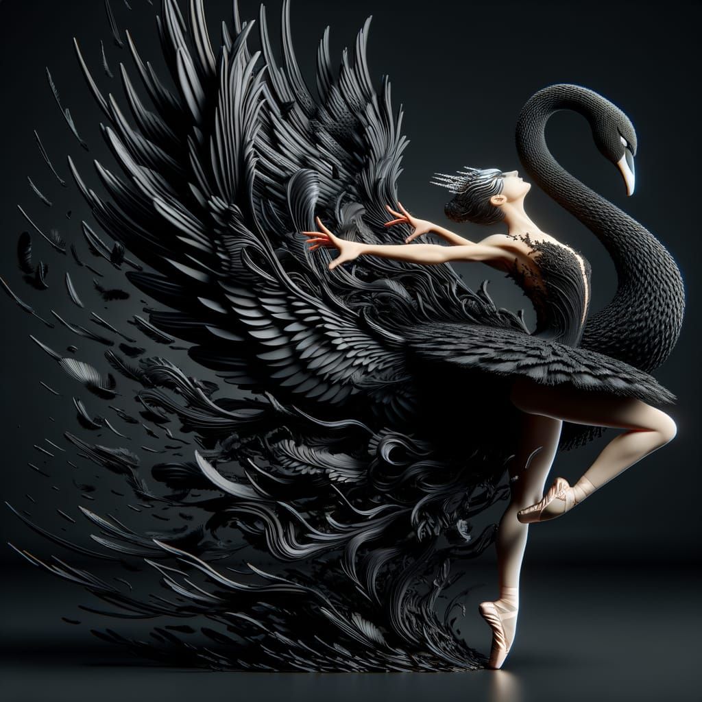 Black Swan Ballerina Dancing