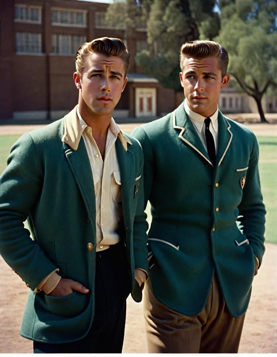 1950s Film Still of a Handsome Student
