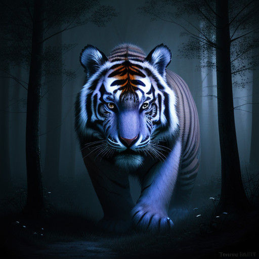 Glowing Tiger Unveiled Amidst Mystical Forest