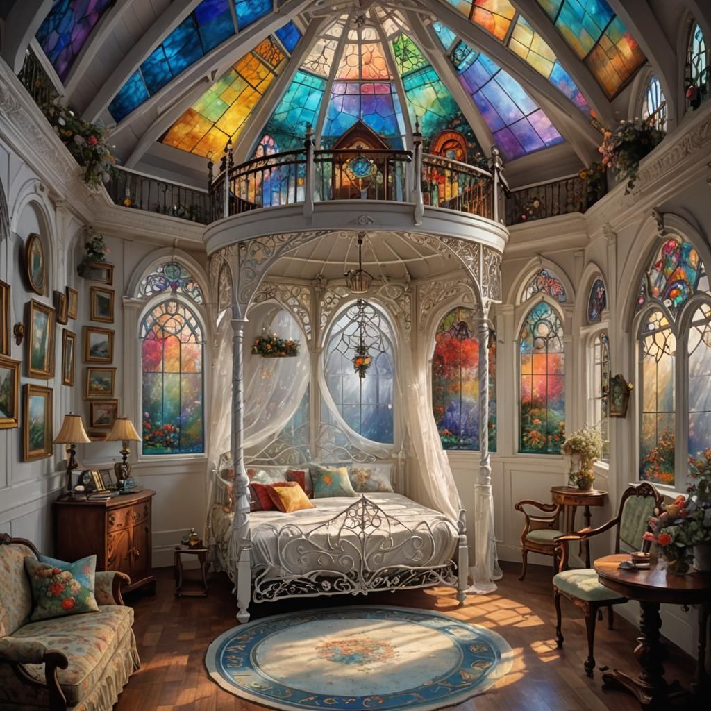 Intricate Victorian Birdcage Gazebo Interior