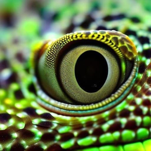 Detailed Macro Image of Gecko Eye