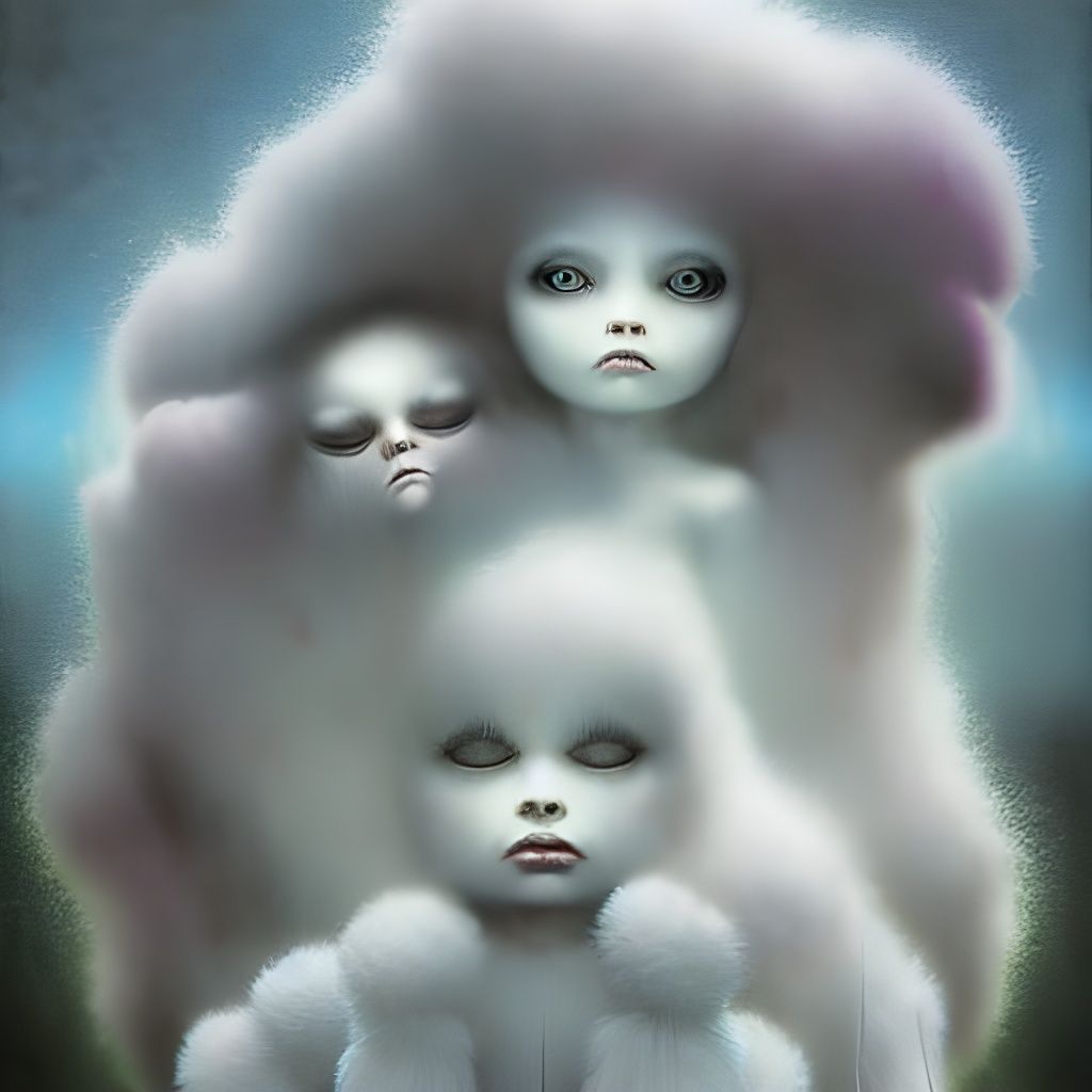 Holographic Ghostly Group Portrait in Digital Art