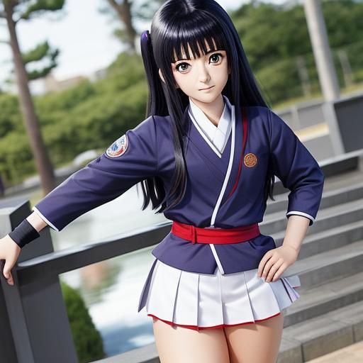 Hinata Hyuga in a uniform
