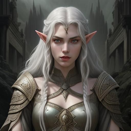 Ayleid Elf Portrait in Art Deco Style