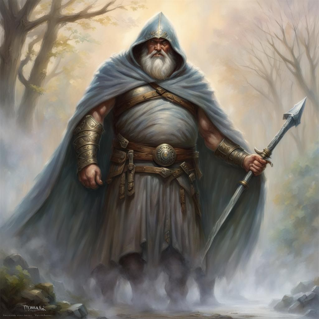 Battle-Worn Goliath Character in Ethereal Fantasy Style