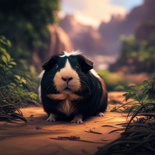 Peruvian Beige Guinea Pig: Detailed Fantasy Art