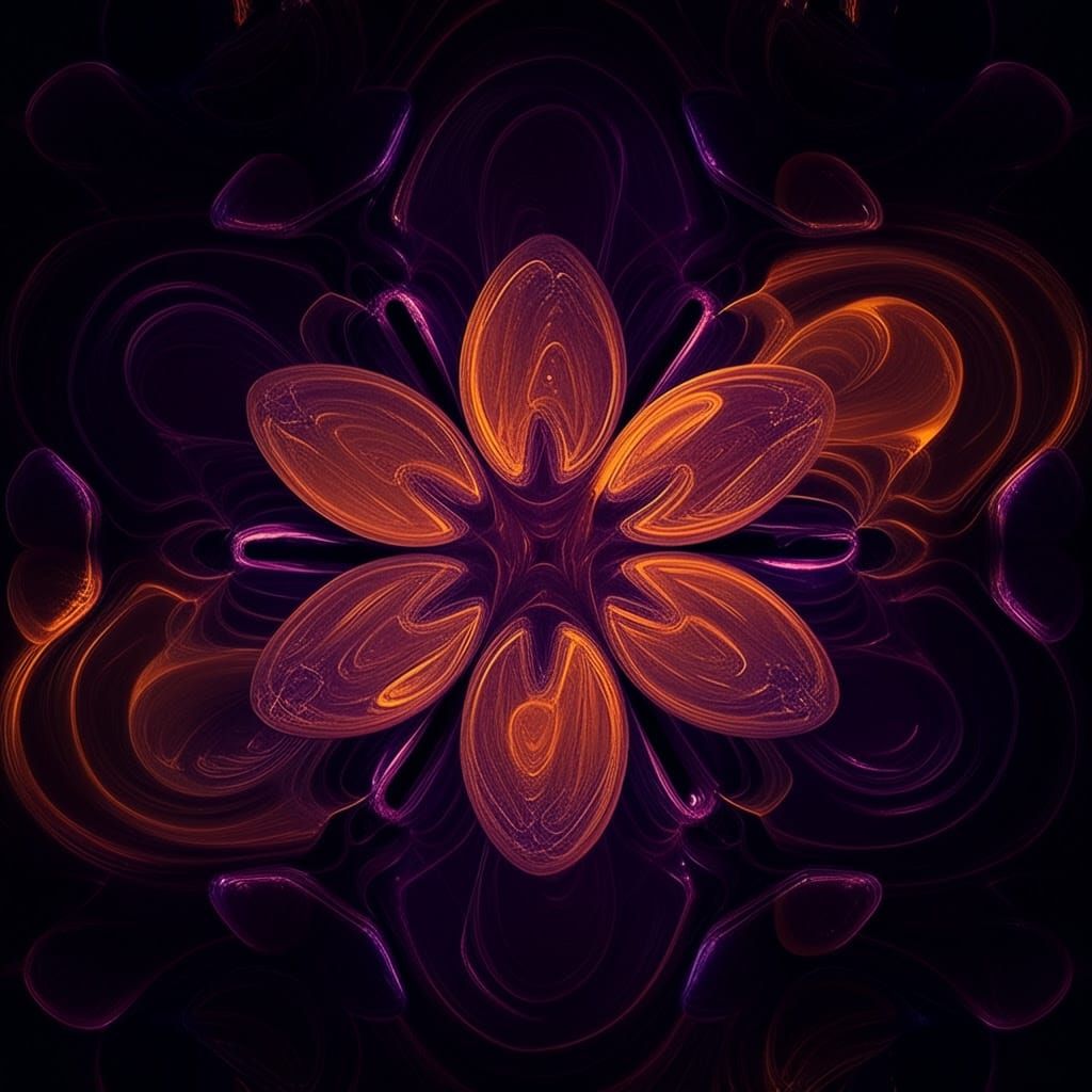 Living Paradigm Liquid Glass Byzantian Dewy Decagon Interdrip Beseech Ecclesiastical Purple and Pagan Orange