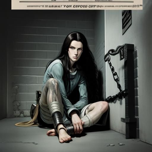 Androgynous Prisoner in Jail Cell Comic Book