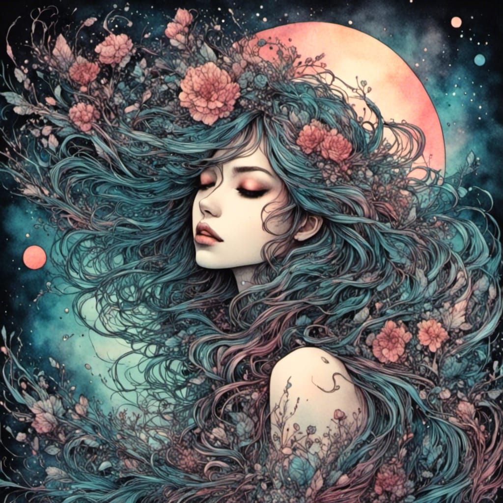 Moody Ink Figure Composition