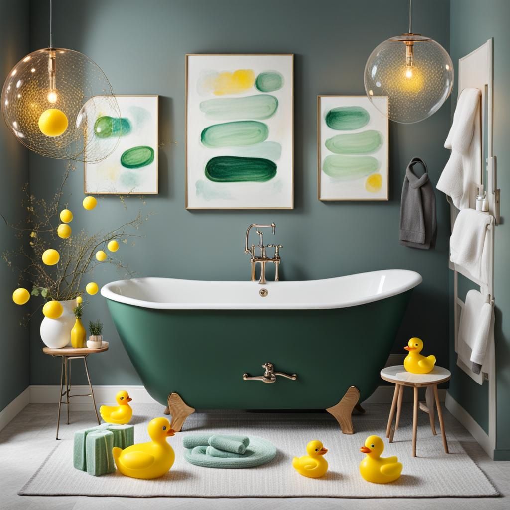 Abstract Bubble Bath with Fairy Lights and Cucumber