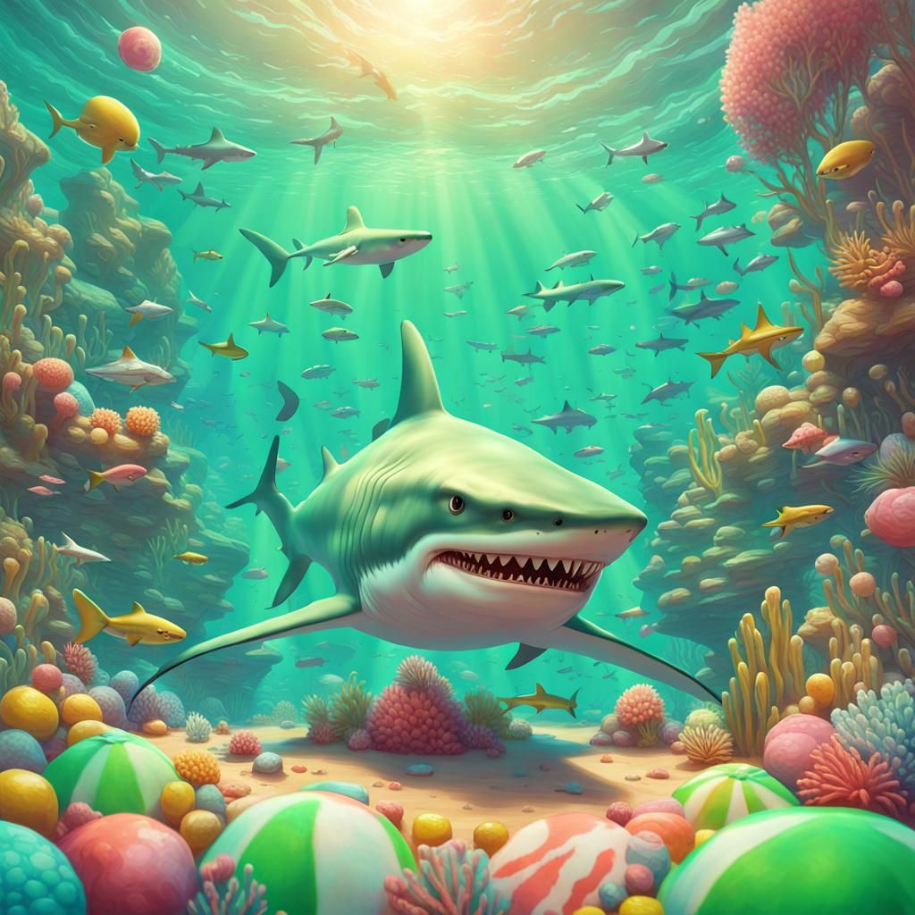 Candy Art Shark in Ocean Desert
