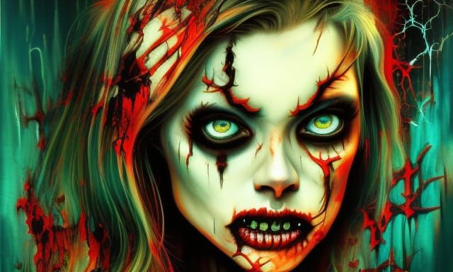 Zombie Horde: Dark Horror Art in Vivid Highlights