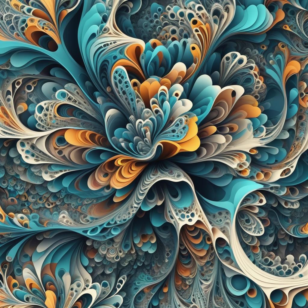 Abstract Social Media Addiction Art: Vector Fractal