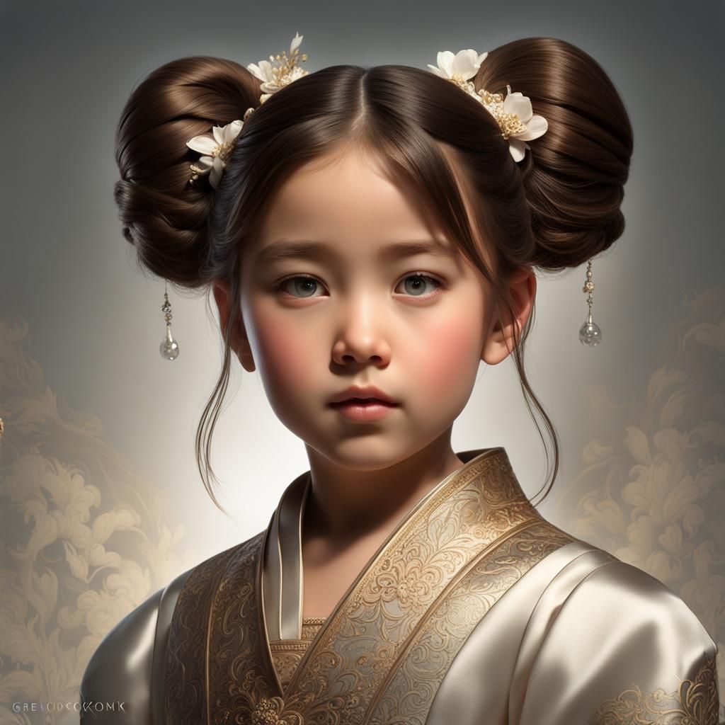 Intricate Portrait of a Girl in Formal Dress