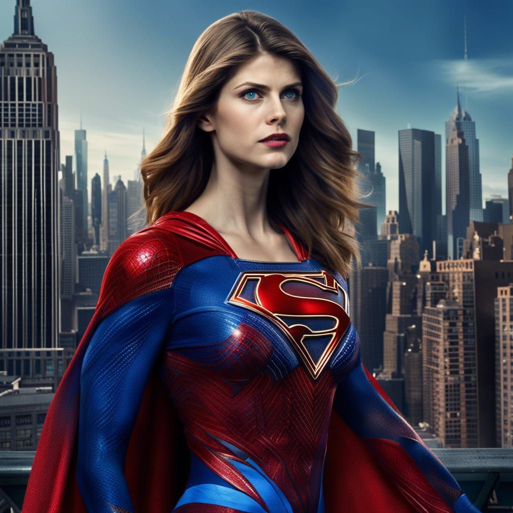 Hyperrealistic Supergirl in New York City