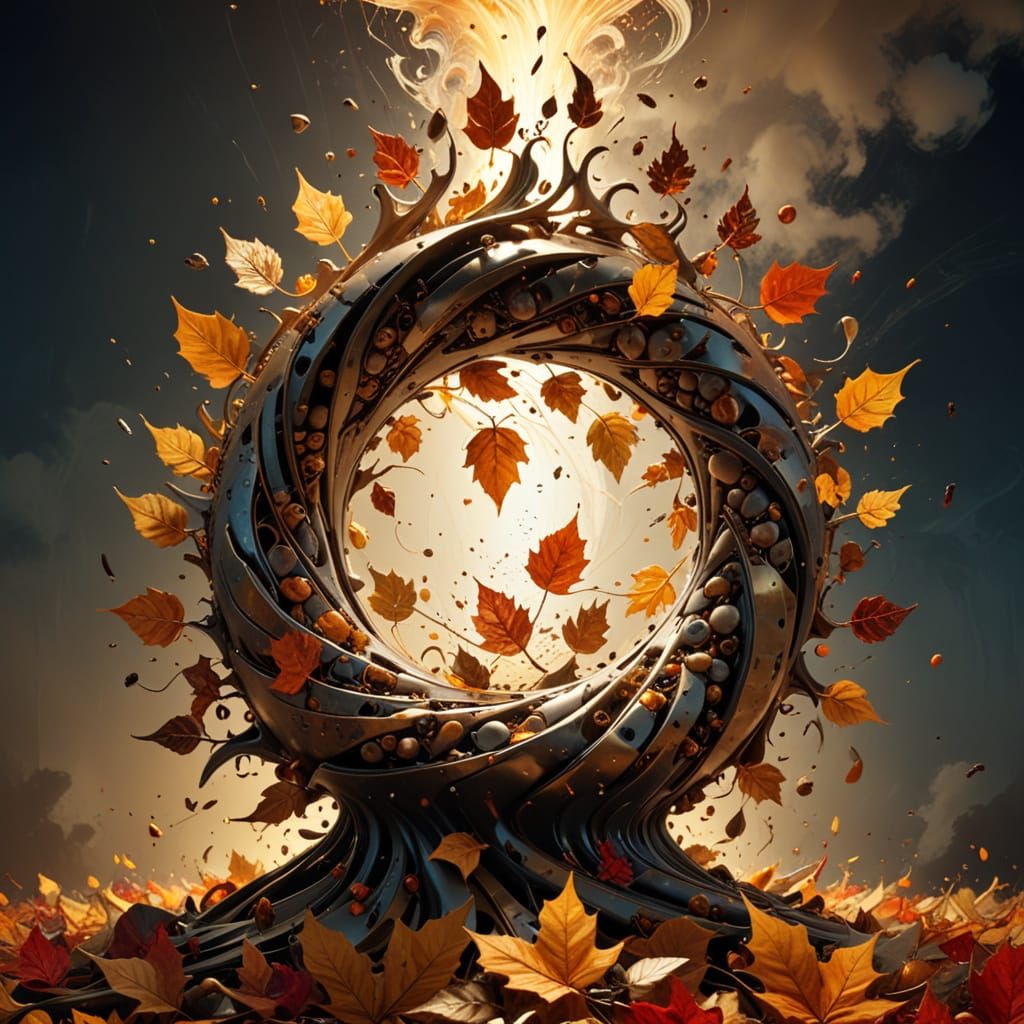 Epic Fractal Tornado Sculpture in Warm Golden Light