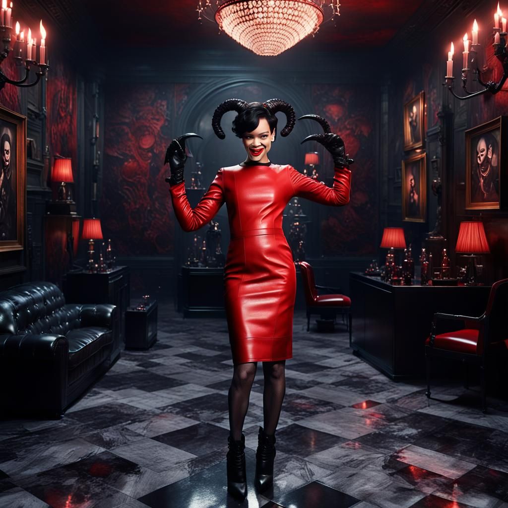 Rihanna as Queen of Hell in Hyperrealistic 3D Art