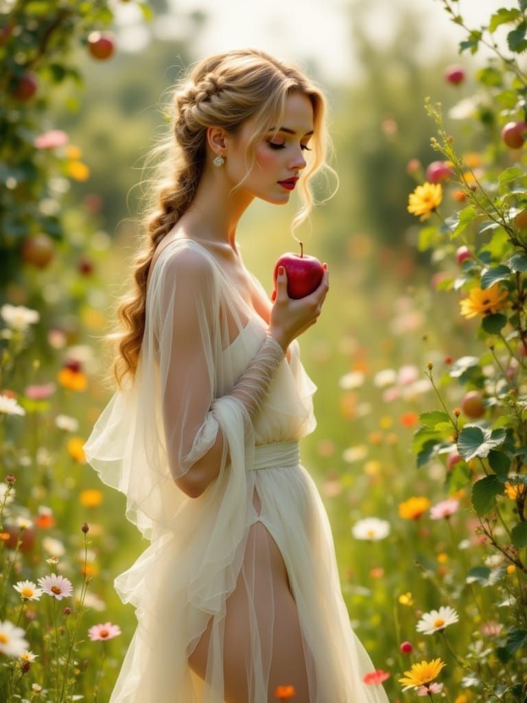 Swedish Model in Orchard, Cinematic Realism