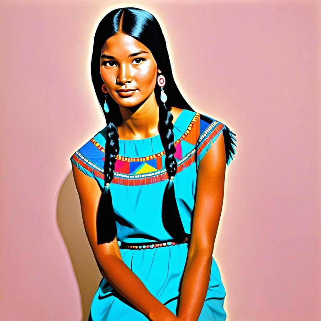 Pocahontas in 1960s Pop Art Style