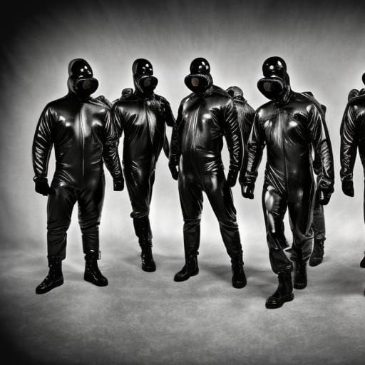 Muscular Latex Soldiers in Gas Masks