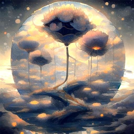 Starlight Spiderweb Over Still Pond