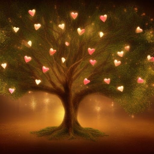 Tree of Love with Fairy Lights: Matte Painting