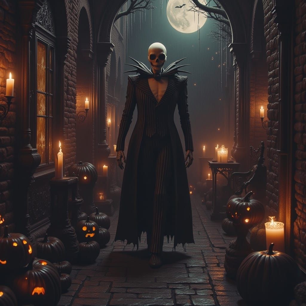 Jack Skellington as Freddy Krueger in Haunted Mansion