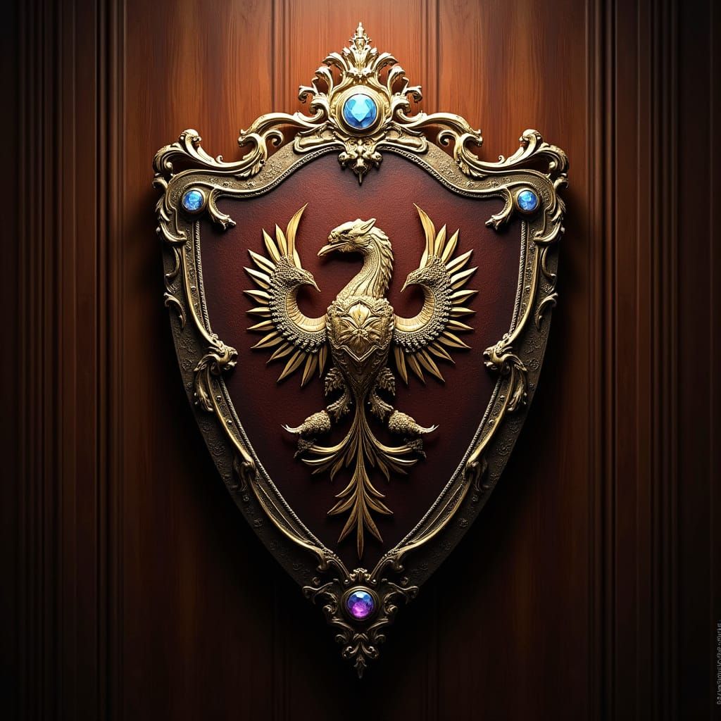 Elegant Errona Family Coat of Arms with Luxurious Gold Filig...