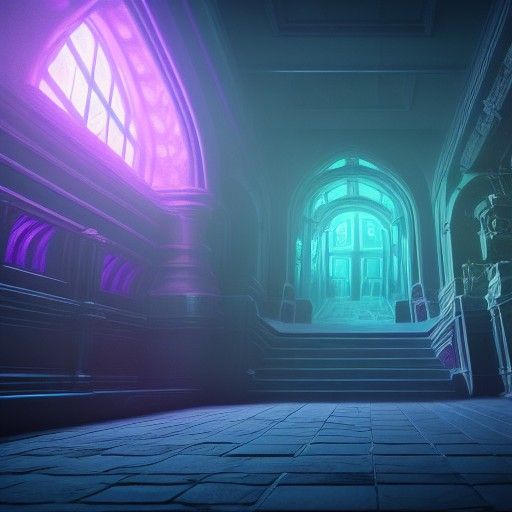Ominous Crypt Concept Art in Baroque Style