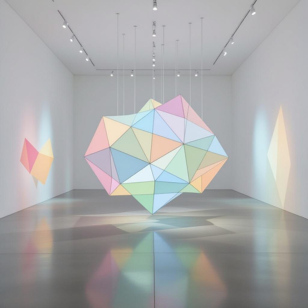 Minimalist Geometric Art Installation in Gallery Space