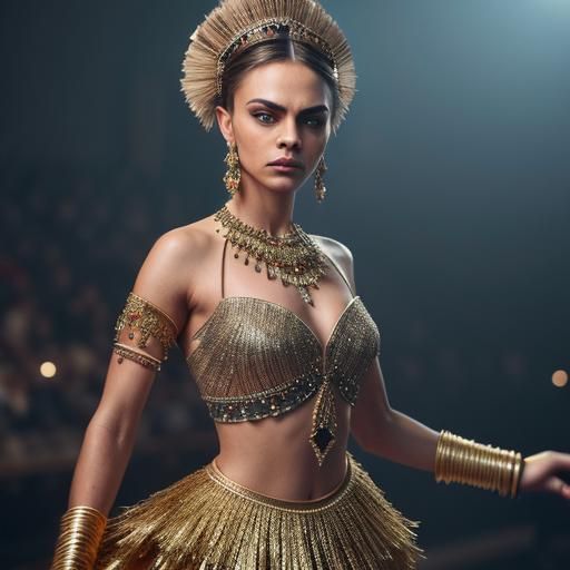 Dynamic Gypsy Dance: Oil Painting with Motion Blur