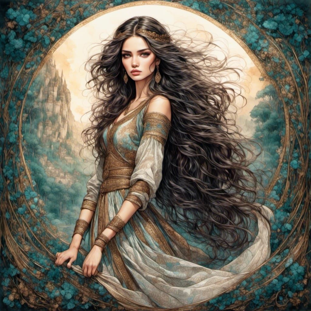 Detailed Portrait of a Beautiful Woman