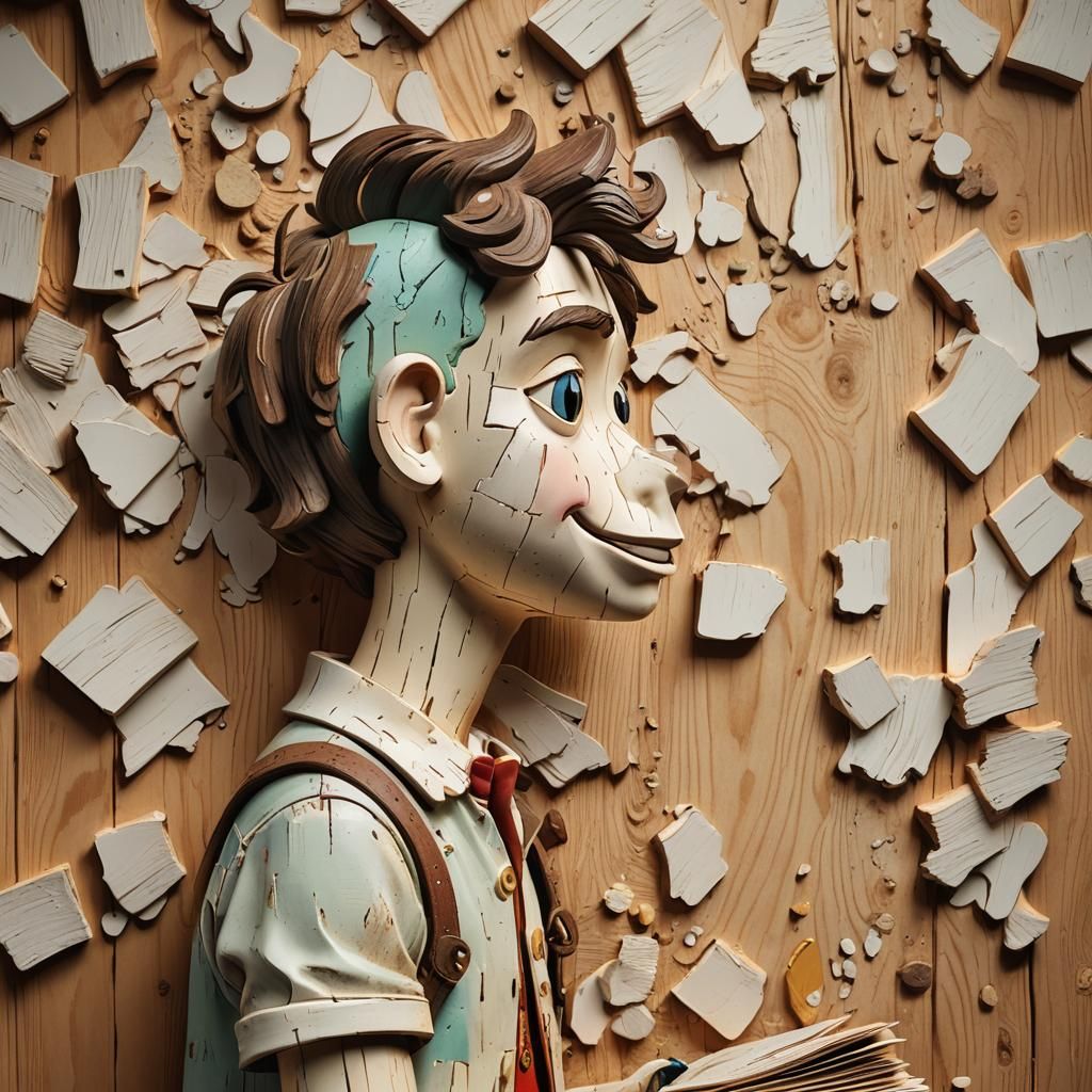 Hyperrealistic Sculpture of a Child's Drawing