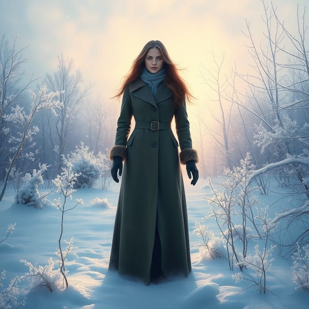 Serene Winter Scene in Dreamy, Ethereal Light