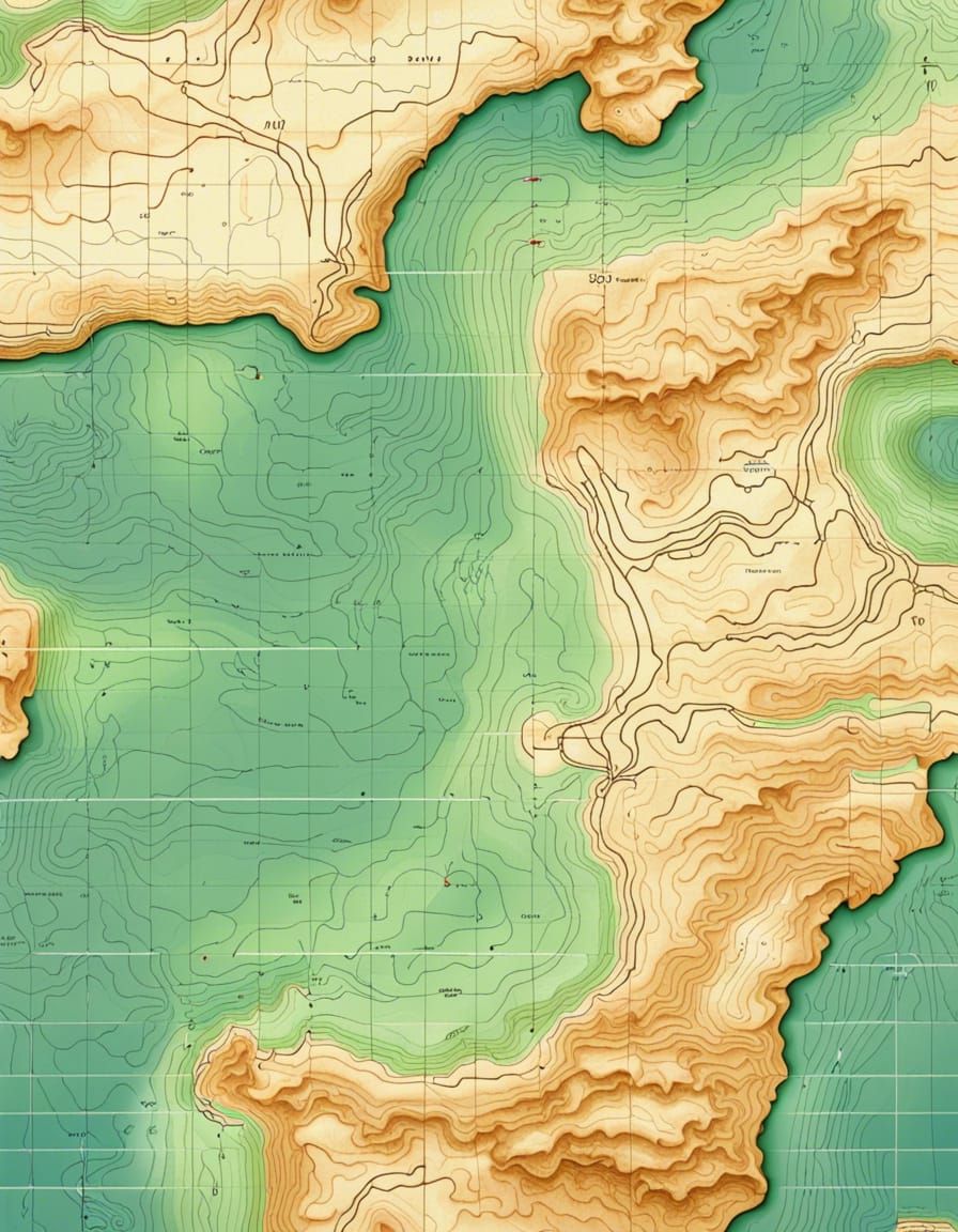 Classic Detailed Topographic Map in 2D